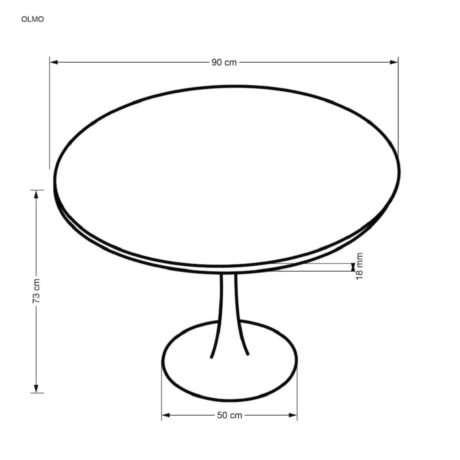 STÓŁ OKRĄGŁY Malta 90 cm ORZECH czarna podstawa dla 3-4 osób