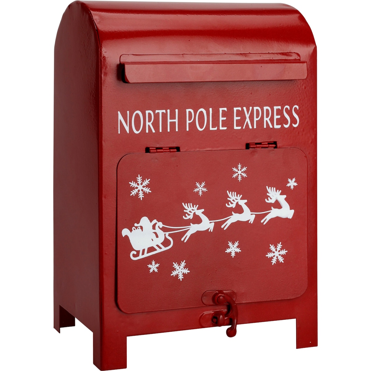 Skrzynka pocztowa na listy do Mikołaja, 15 x 23 cm, kolor czerwony, metal, napis North Pole Express