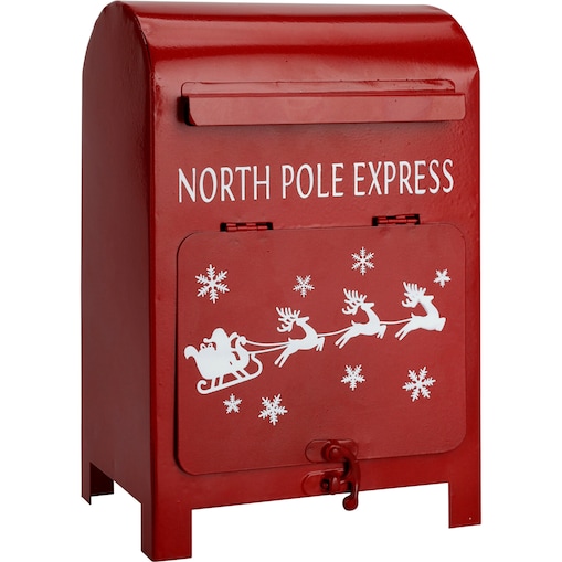 Skrzynka pocztowa na listy do Mikołaja, 15 x 23 cm, kolor czerwony, metal, napis North Pole Express