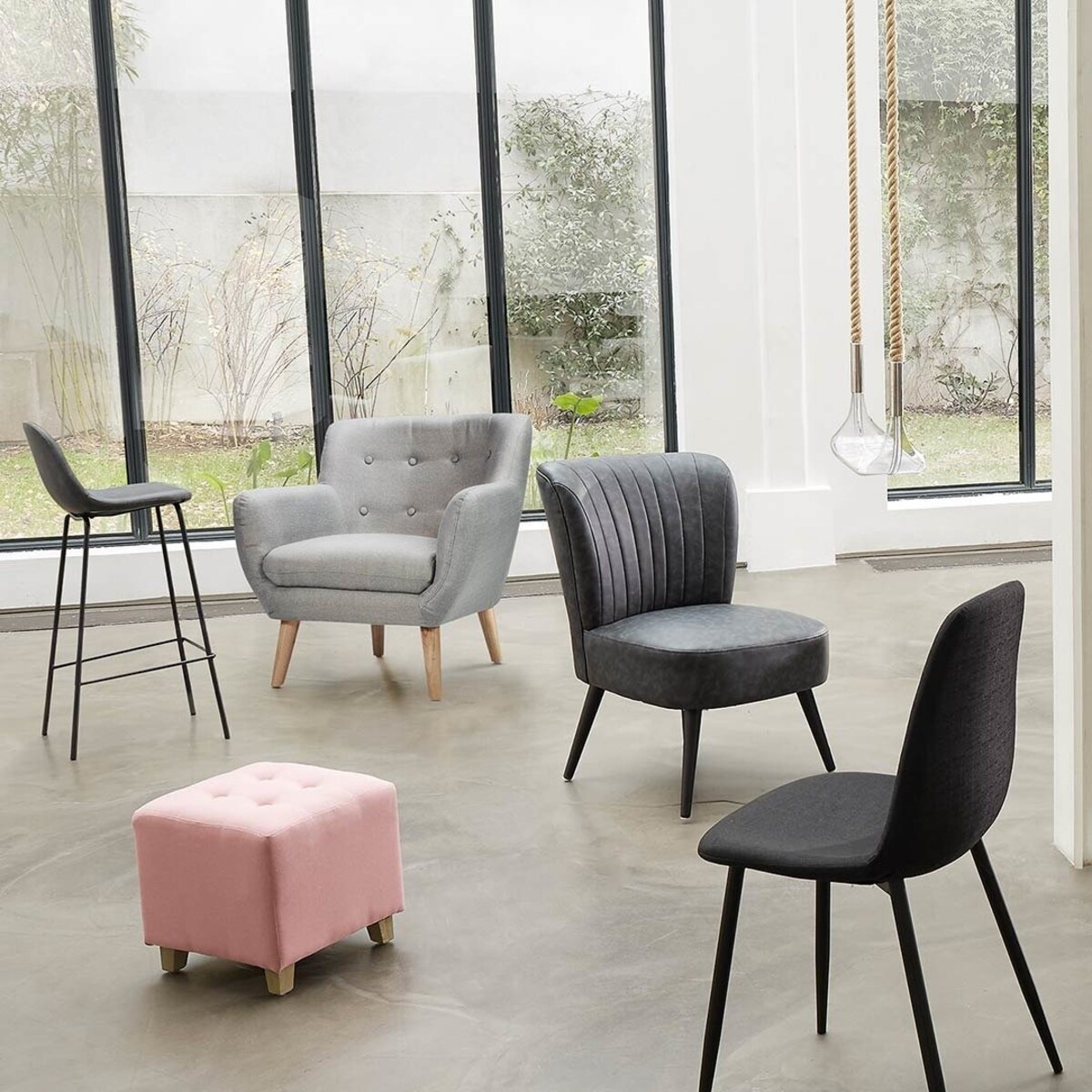 Stołek barowy VLADI, krzesło na podwyższeniu, VINTAGE, wysokość: 95 cm