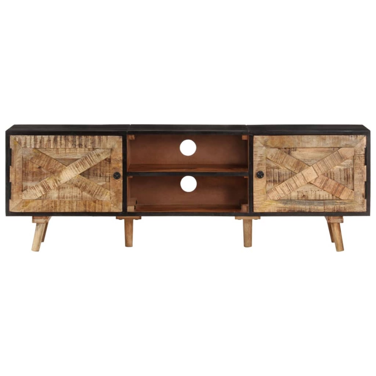 vidaXL Szafka pod TV, 140x30x46 cm, surowe drewno mango i akacjowe