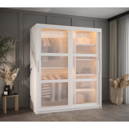 Szafa przesuwna Garderoba FLUTES 150 biały