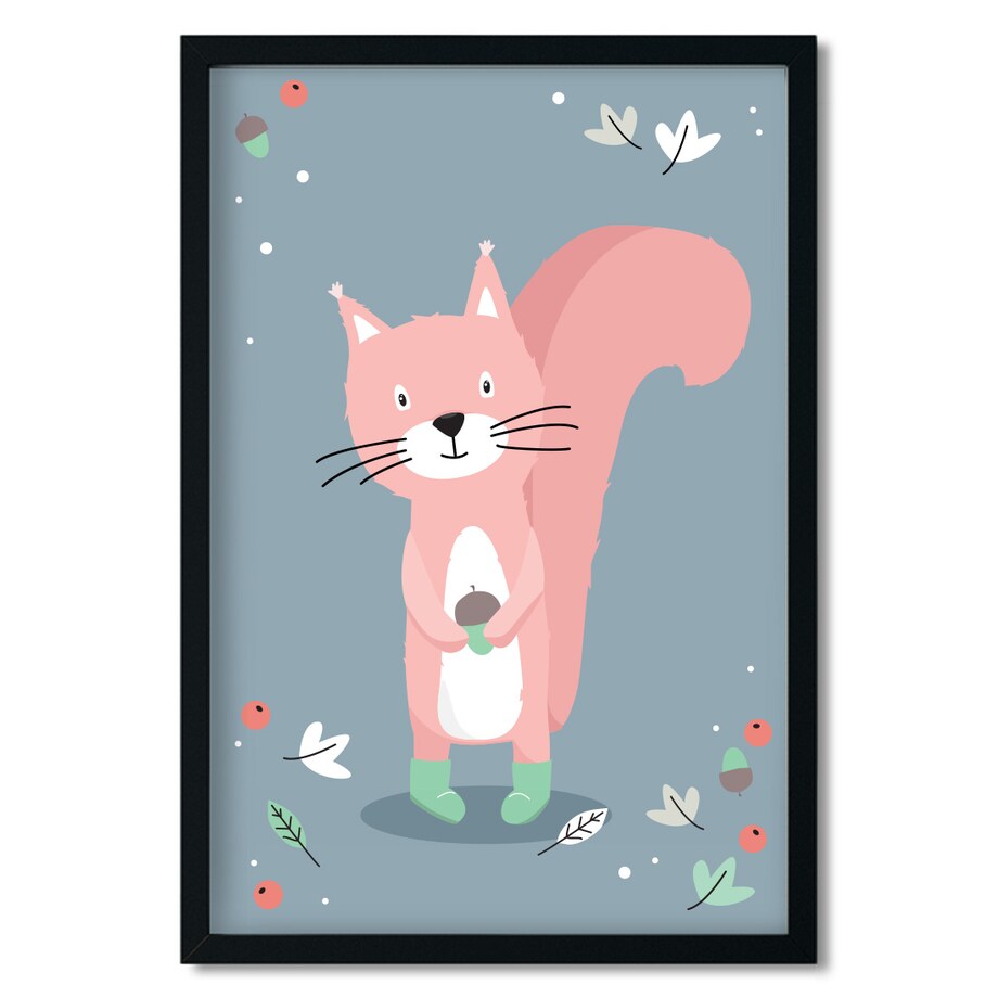 Plakat dla dzieci Wiewiórka psotka 20x30