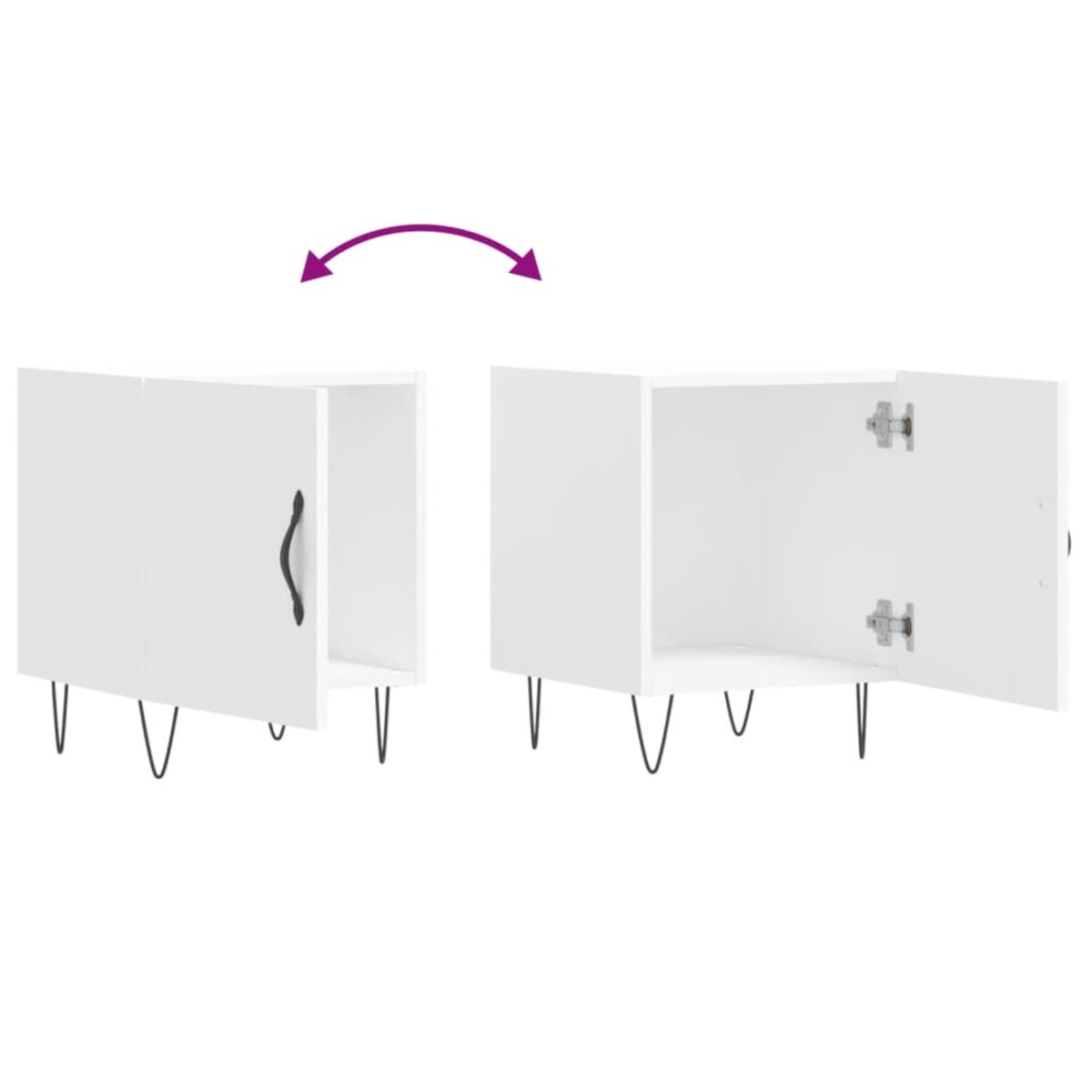 vidaXL Szafka nocna, biała, 40x40x50 cm, materiał drewnopochodny