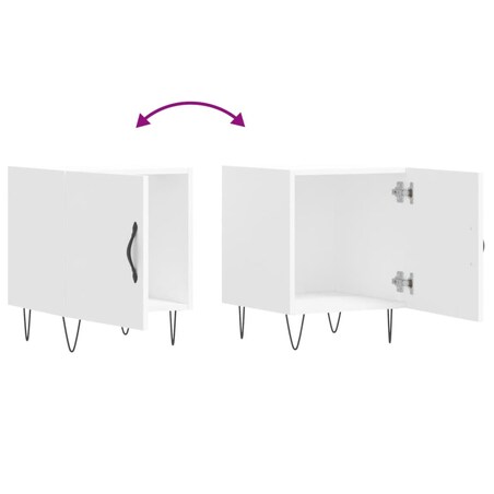 vidaXL Szafka nocna, biała, 40x40x50 cm, materiał drewnopochodny