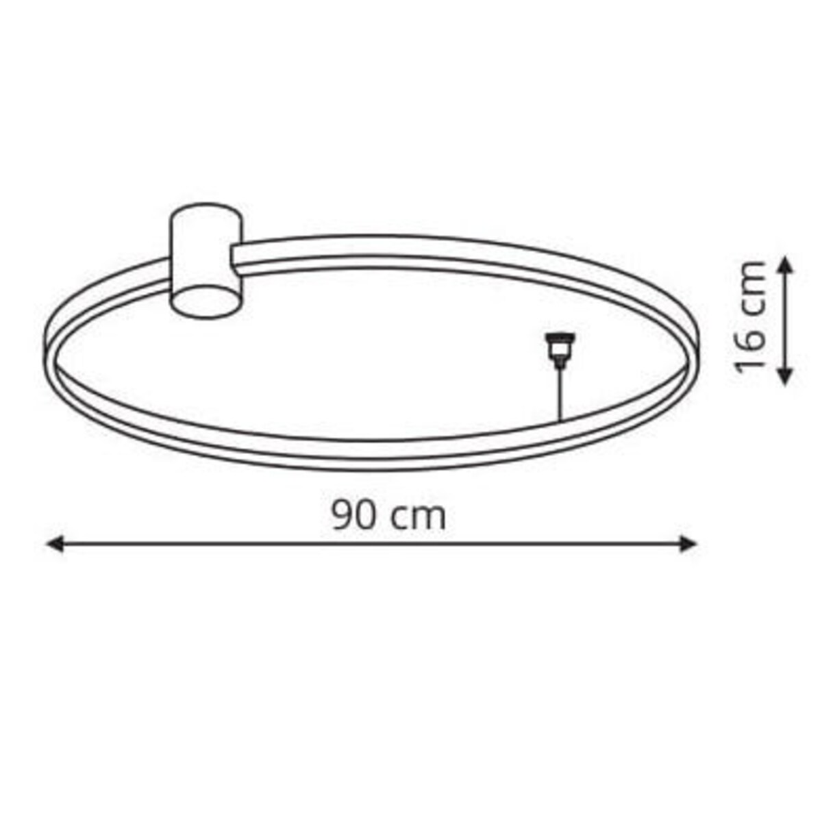 Plafon lampa sufitowa RING LP-909/1C 4L BK Light Prestige LED 50W 4000K metalowa oprawa okrągła pierścień czarny