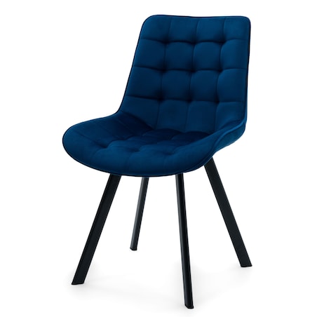 KRZESŁO TAPICEROWANE WELUROWE DO SALONU JADALNI GLAMOUR GRANATOWE TORI