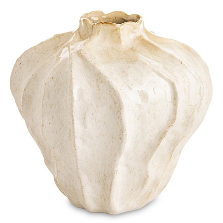 Wazon ceramiczny 20,5x20x20 cm PIEGA beżowy