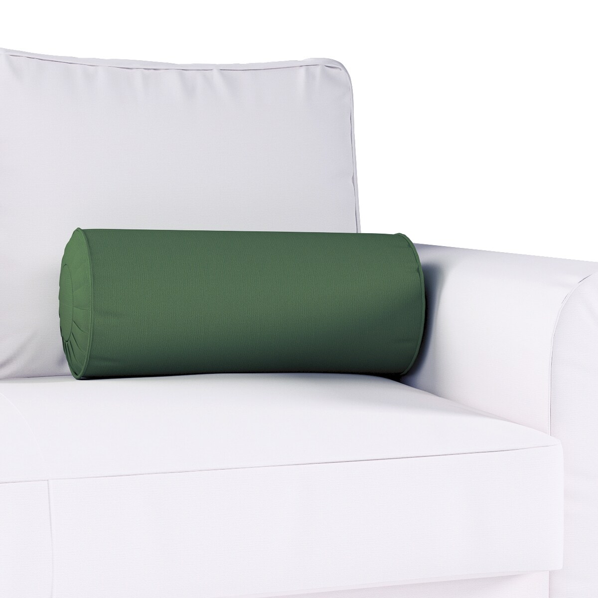 Poduszka wałek z zakładkami, forest green (zielony), Ø20 x 50 cm, Cotton Panama