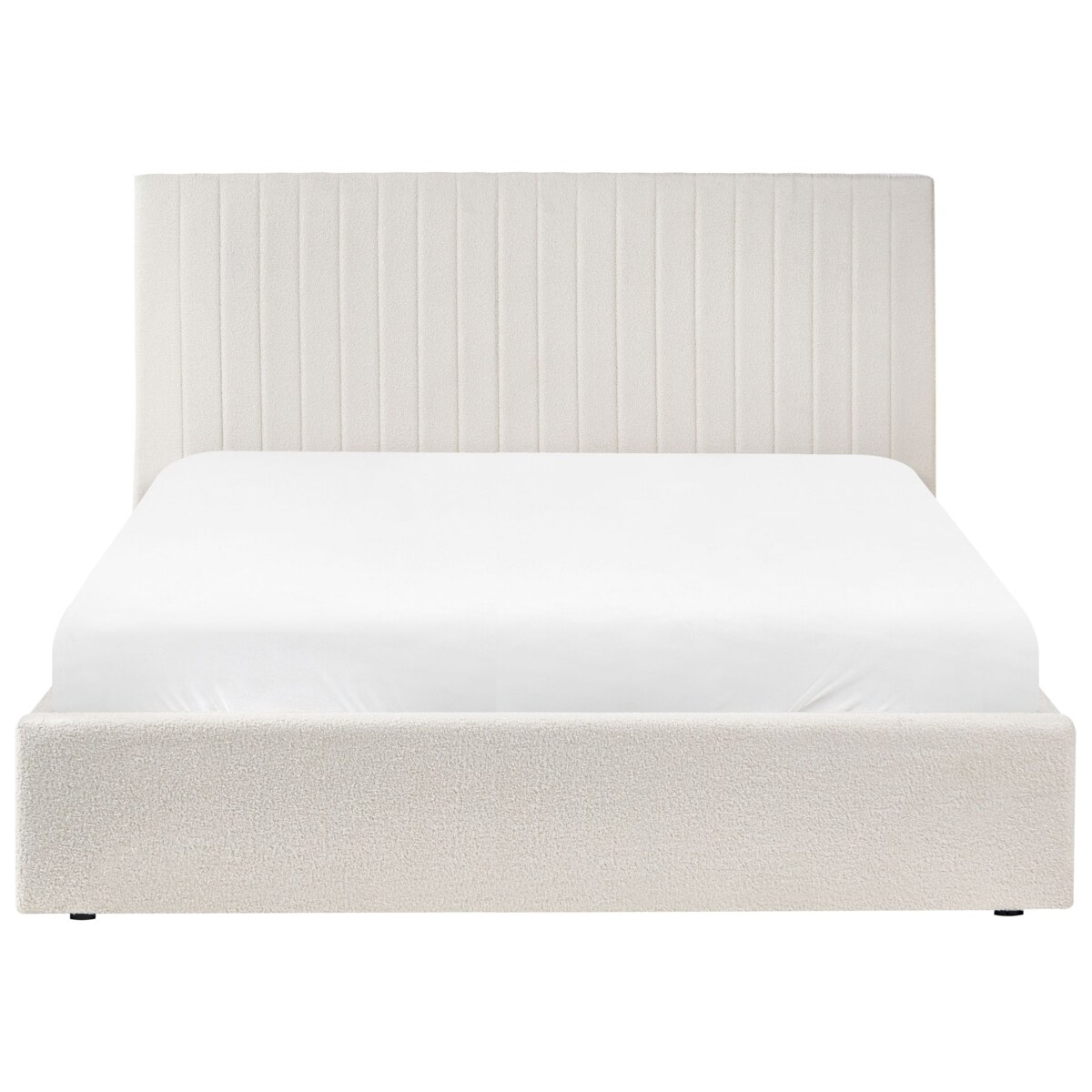 Łóżko z pojemnikiem Boucle VION 160 x 200 cm Złamana biel