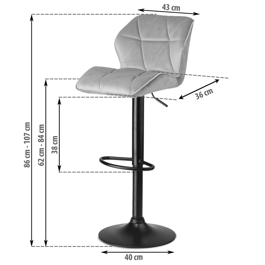 Hoker barowy z oparciem Sofotel Castel 260110-2 2 szt.