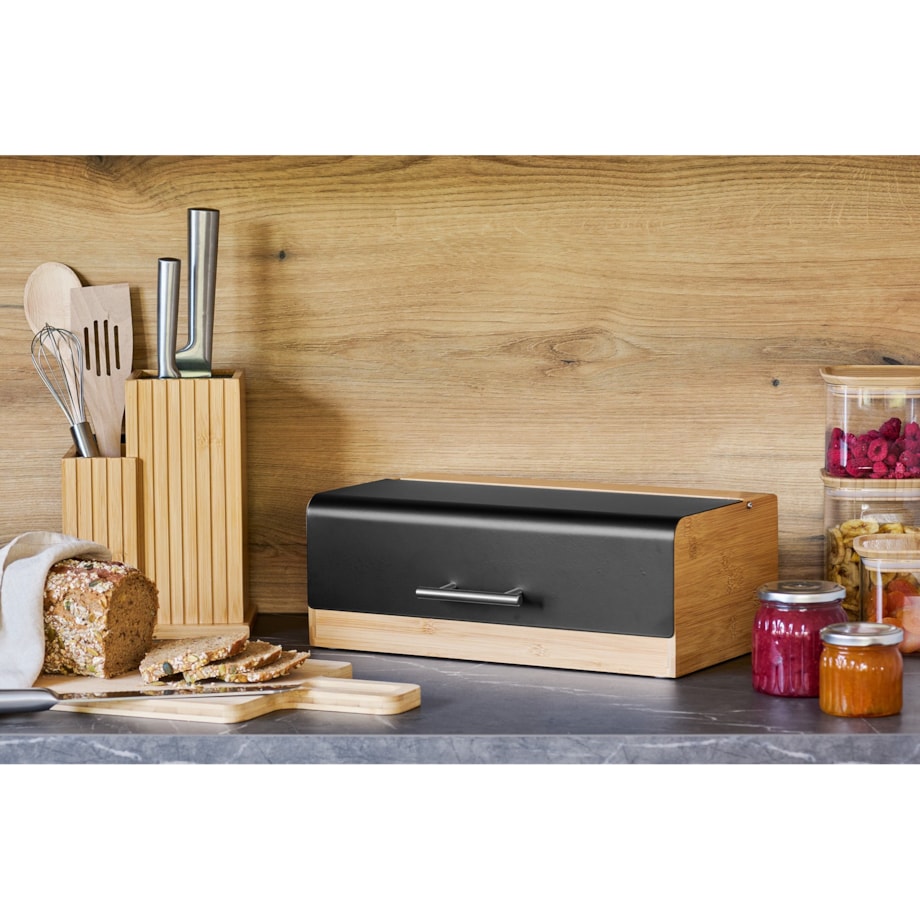 Chlebak bambusowy 8000 ml 36,3x20x13,5 cm ZEPHIR czarno-brązowy