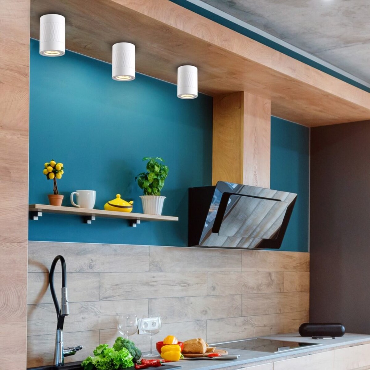 Okrągła lampa sufitowa Bima do przedpokoju tuba biała