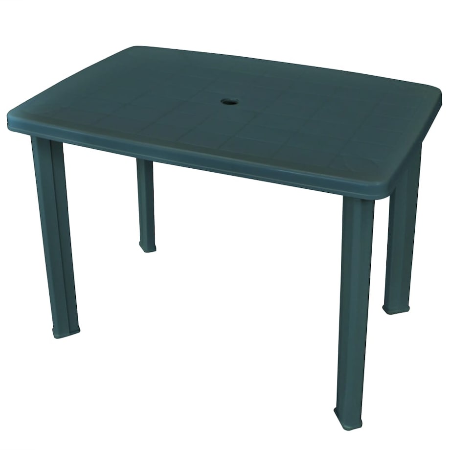 vidaXL Stół ogrodowy, zielony, 101 x 68 x 72 cm, plastikowy