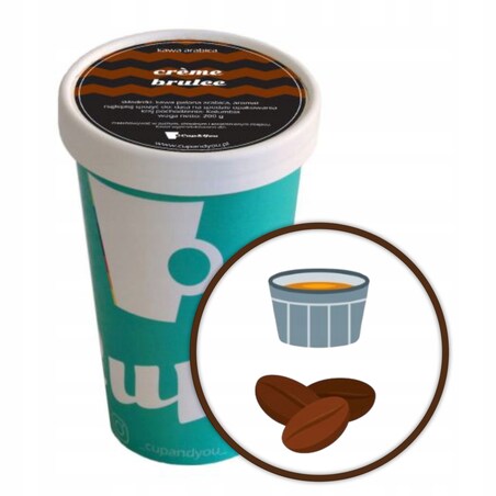 Kawa aromatyzowana smakowa CREMEE BRULEE ziarnista ARABICA Cup&You 200g - kawa deserowa