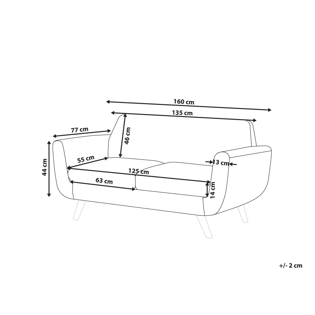 Pokrowiec na sofę 2-osobową welurowy zielony BERNES