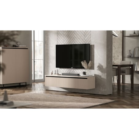 Nowoczesna Wisząca Szafka RTV Glamour Komoda RTV Kaszmir Mat 140 cm