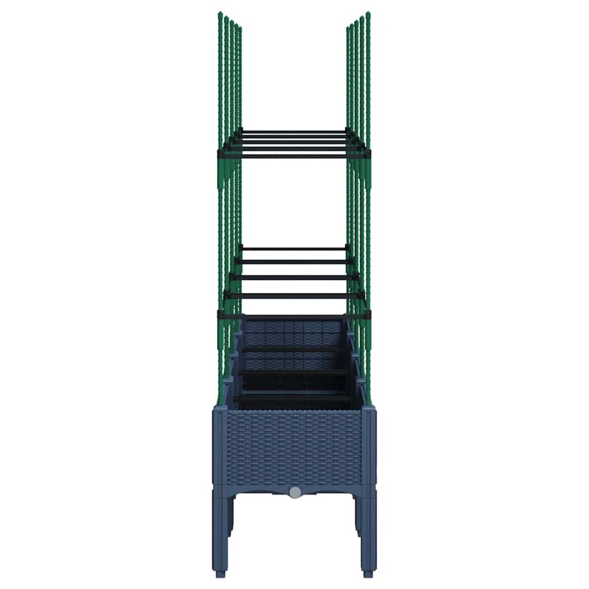 vidaXL Donica ogrodowa z kratką, niebieskoszara, 160x40x142,5 cm, PP