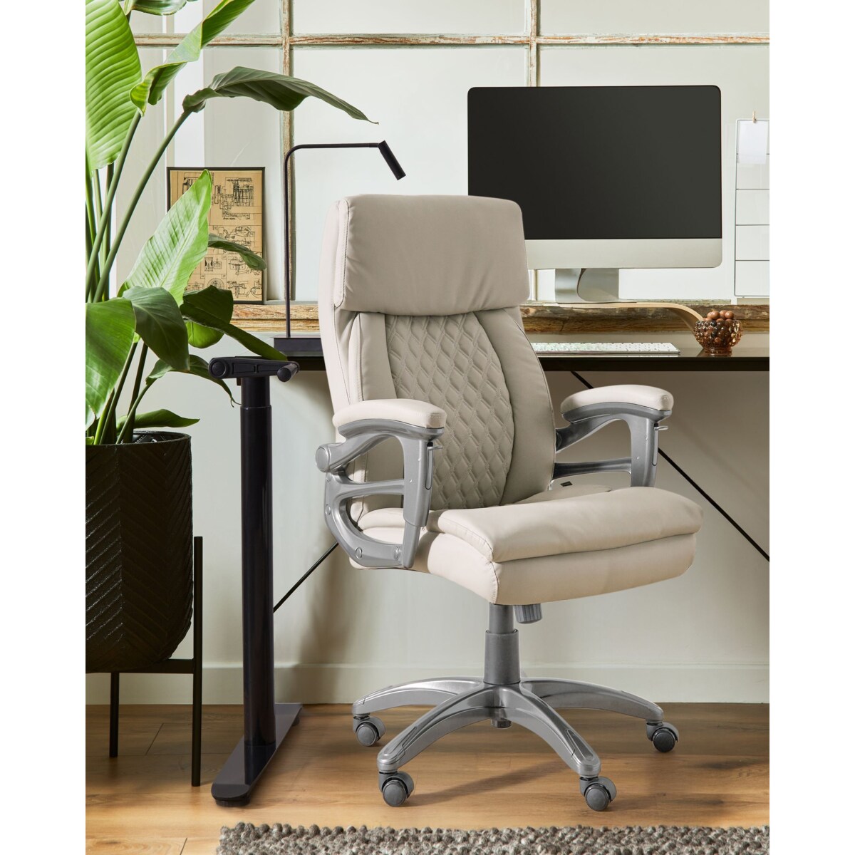 Fotel biurowy Obrotowy GALLANT Ekoskóra Beżowy