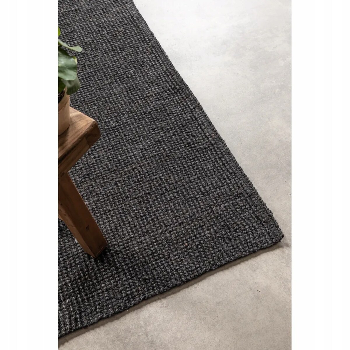 Dywan jutowy do salonu 190x280cm, naturalny czarny dywan z juty
