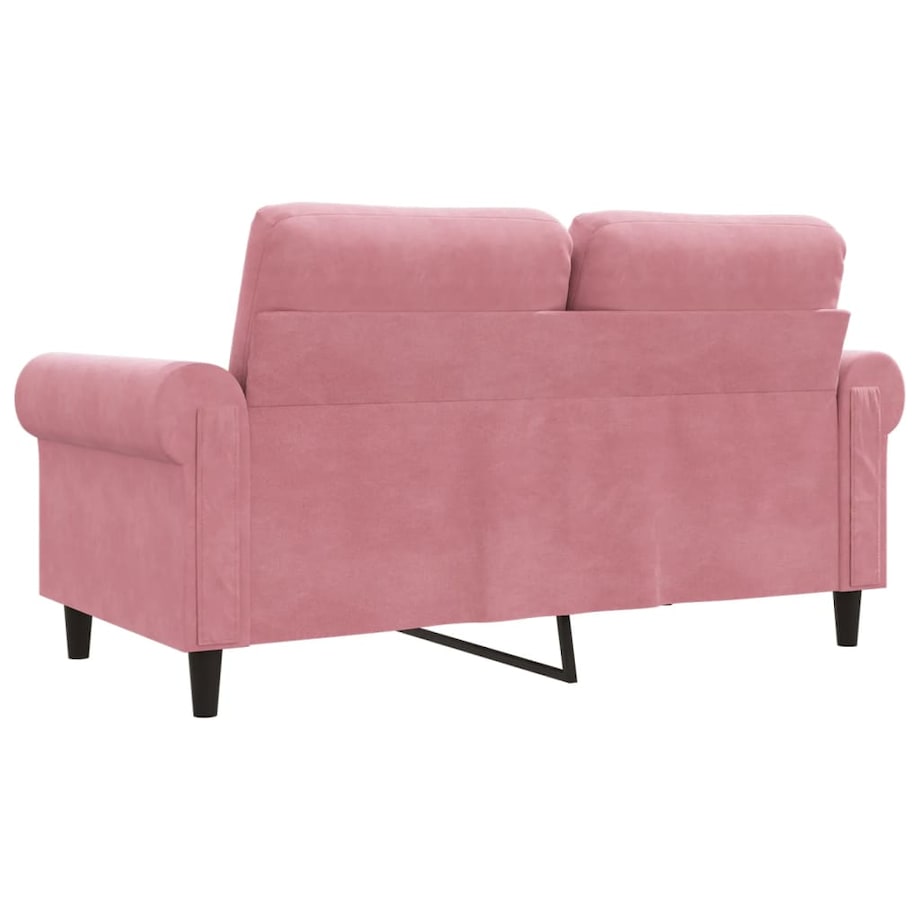 vidaXL Sofa 2-osobowa, różowy, 120 cm, tapicerowana aksamitem