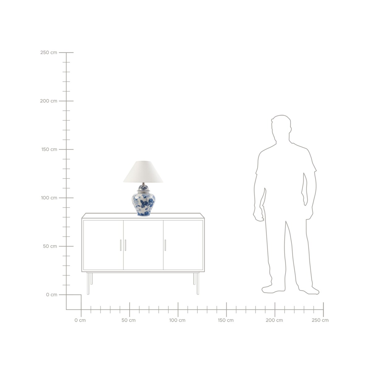 Lampa stołowa SORRAIA Porcelana Biały/ niebieski