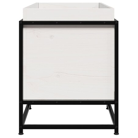 vidaXL Donica ogrodowa, biała, 80x40x50 cm, lite drewno sosnowe