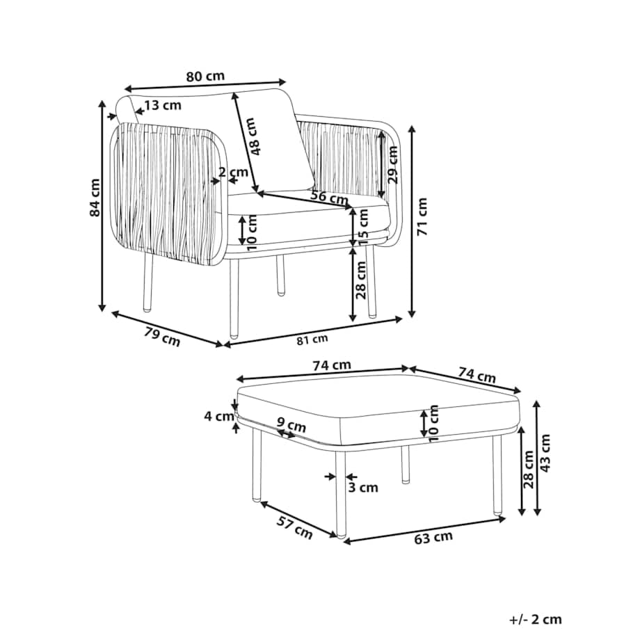 Krzesło ogrodowe Szary SENISE
