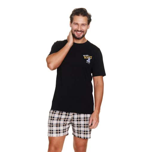 Doctor Nap Czarna piżama męska - 2XL