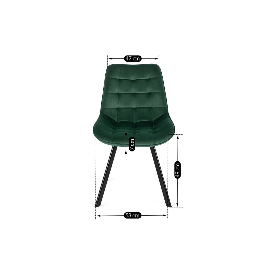 Krzesło Tapicerowane Welur Kuchenne Velvet Do Jadalni Salonu RICK Zielony