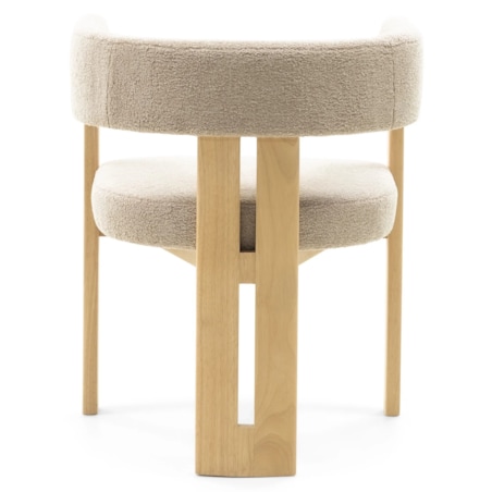 Krzesło do jadalni drewno kauczukowe GOMMA 70x57x53 cm kremowe boucle