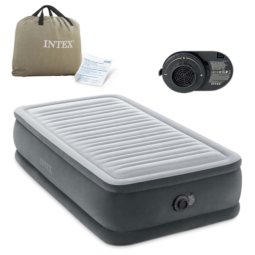 Materac dmuchany welurowy Intex 64412ND z pompką 230V