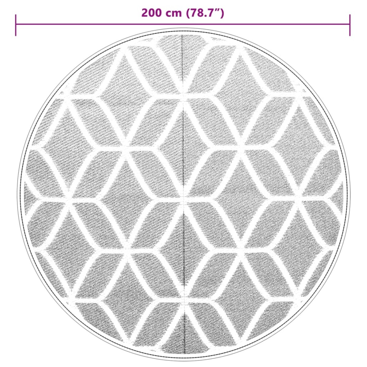 vidaXL Dywan na zewnątrz, ARAKIL szary, Ø200 cm, PP
