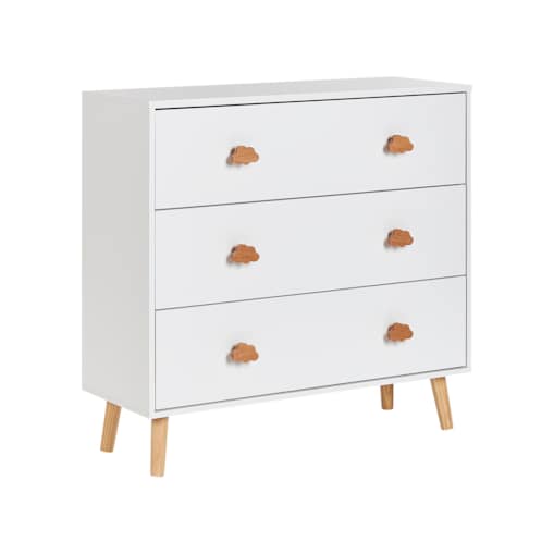 Komoda jasne drewno z białym CLOUDY