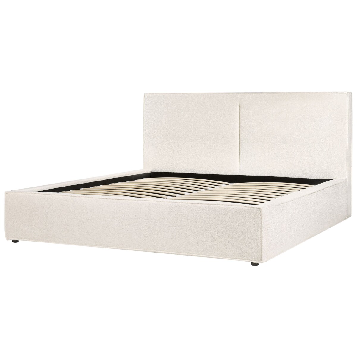 Łóżko z pojemnikiem Boucle MOISSAC 180 x 200 cm Złamana biel