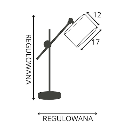 Lampka nocna przegubowa na biurko lampa biurkowa regulowana LED z abażurem walec MODERN
