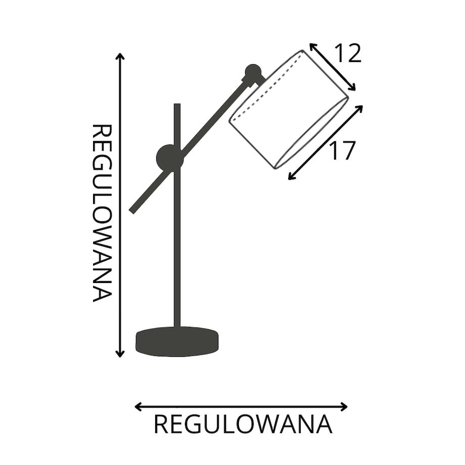 Lampka nocna przegubowa na biurko lampa biurkowa regulowana LED z abażurem walec MODERN