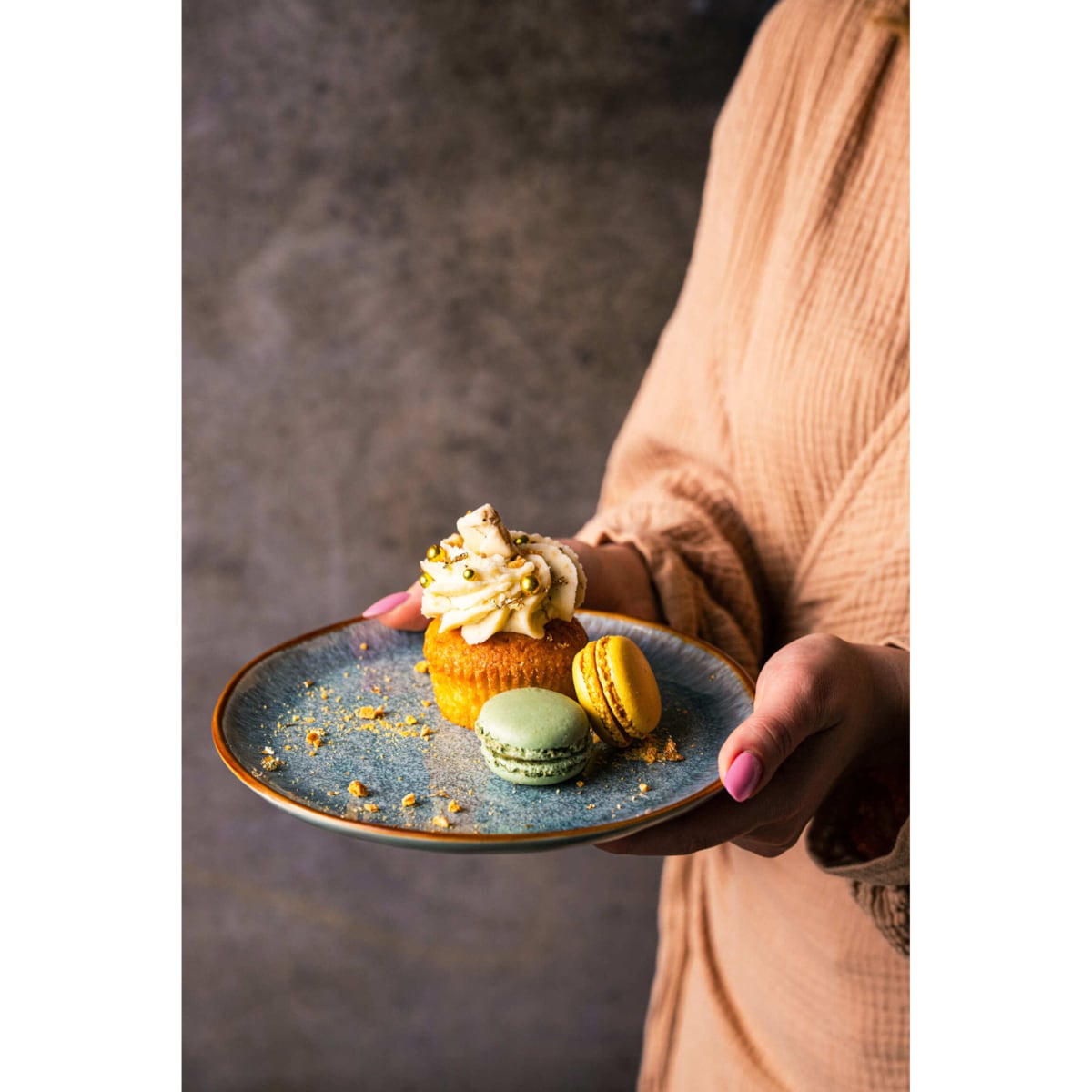 Serwis obiadowy Aokari niebiesko-biały na 12 osób 36 szt. Nowoczesny Do zmywarki Komplet talerzy