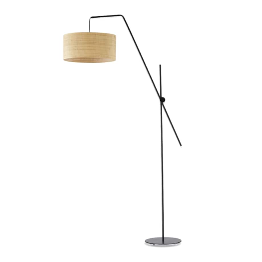 Lampa stojąca podłogowa przegubowa regulowana z abażurem walec MODERN