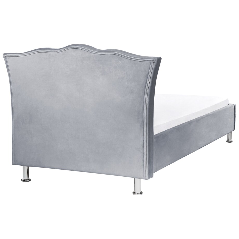 Łóżko welurowe 90 x 200 cm szare METZ