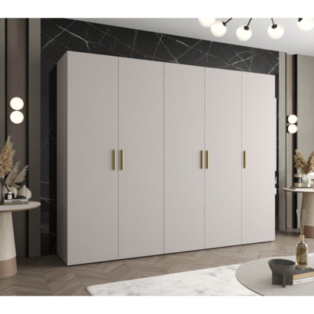 Szafa uchylna otwierana BARI 1 250 wys. 202 cm Kaszmir + u. Złoty