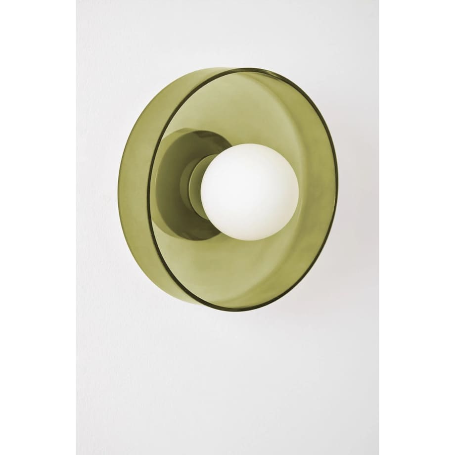 Kinkiet szklany Jaxal zielony Ø25 cm