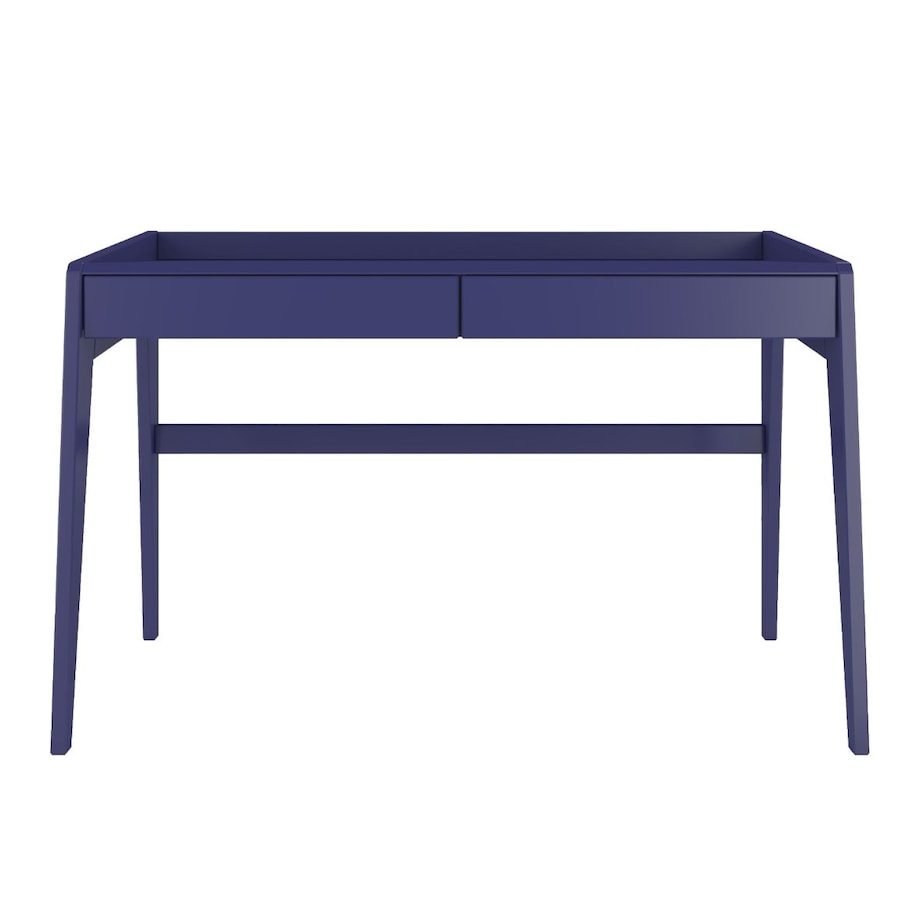 Drewniane bukowe biurko / toaletka z szufladami Visby LISA / kolor granat szlachetny