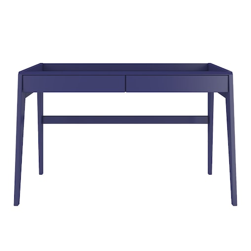 Drewniane bukowe biurko / toaletka z szufladami Visby LISA / kolor granat szlachetny