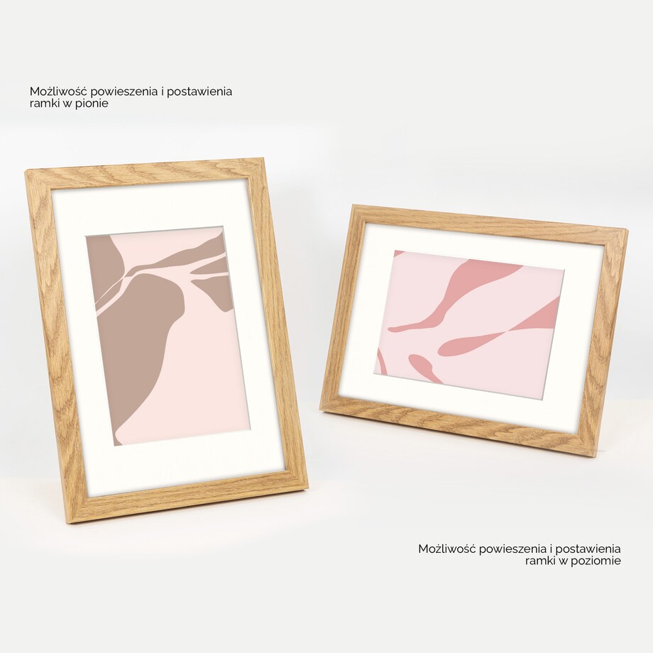 Ramka na zdjęcia z passe partout ramka 21x29,7 cm z okienkiem passe partout na zdjęcie 15x21 cm kolor dębowy FRAMAI