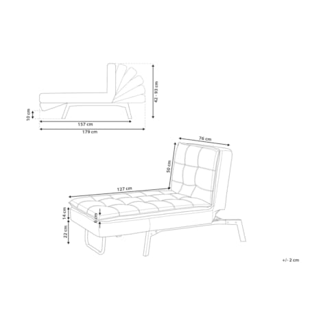 Szezlong rozkładany zielony LOIRET