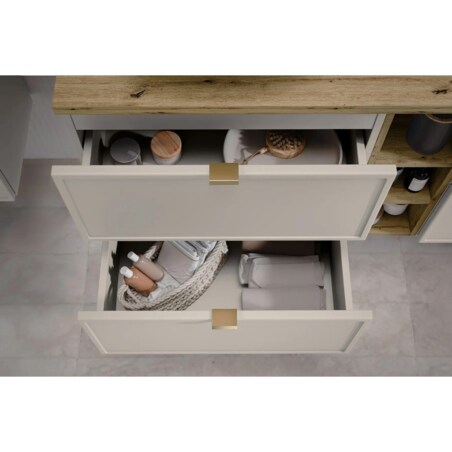 Szafka pod umywalkę nablatową BELLA CASHMERE 82-60-2S z blatem 60 cm kaszmir