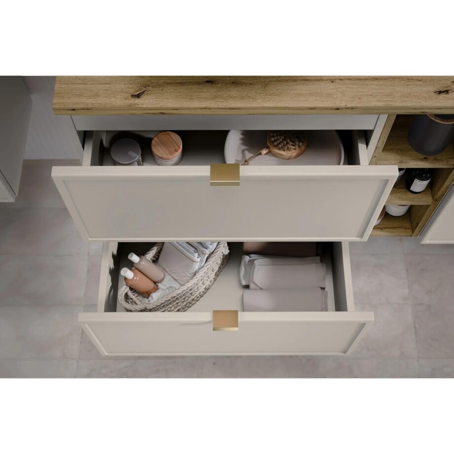 Szafka pod umywalkę nablatową BELLA CASHMERE 82-60-2S z blatem 60 cm kaszmir