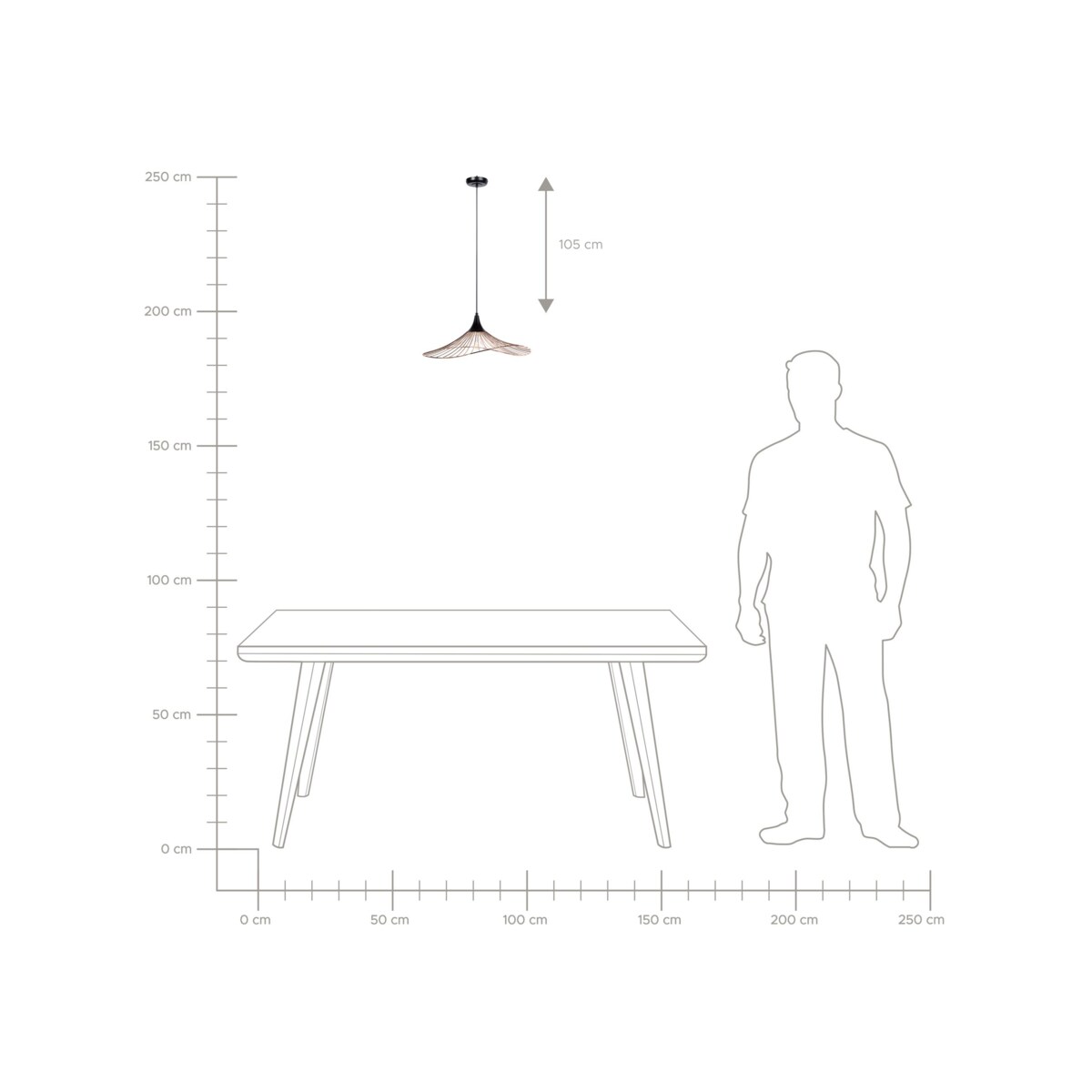 Lampa wisząca metalowa miedziana MAZARO