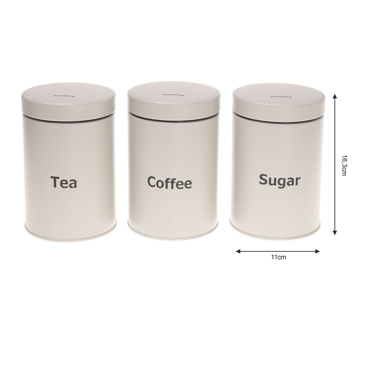 Zestaw 3 pojemników kuchennych beżowy KLAUSBERG